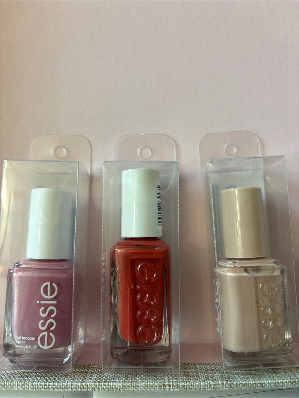 New essie Trio Nail Polish Set - Pink, Coral, Nude.